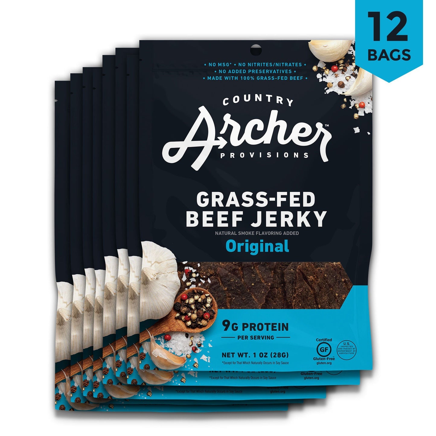 Original Beef Jerky by Country Archer, Original Beef Jerky, Beef - Gluten-Free - Gra, original-beef-jerky, , 2.5oz Bag
