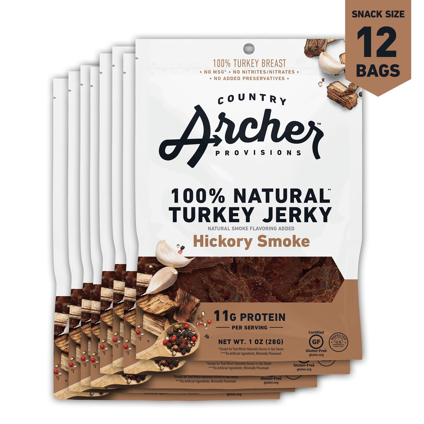 Hickory Smoke Turkey Jerky by Country Archer, Hickory Smoke Turkey Jerky, All, hickory-smoke-turkey-jerky, , 2.5oz Bag