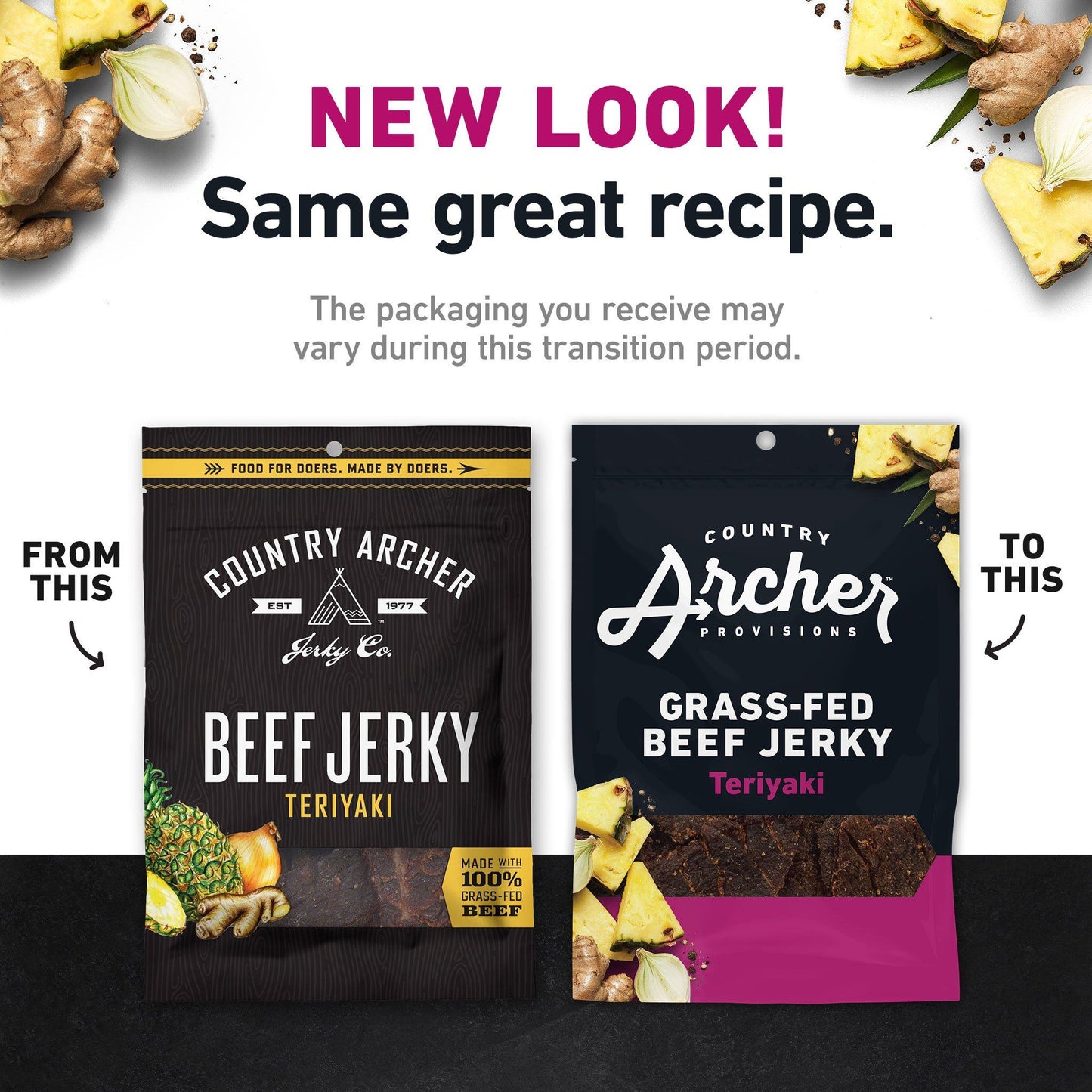 Teriyaki Beef Jerky by Country Archer, Teriyaki Beef Jerky, Beef - Gluten-Free - Gra, teriyaki-beef-jerky, , 2.5oz Bag