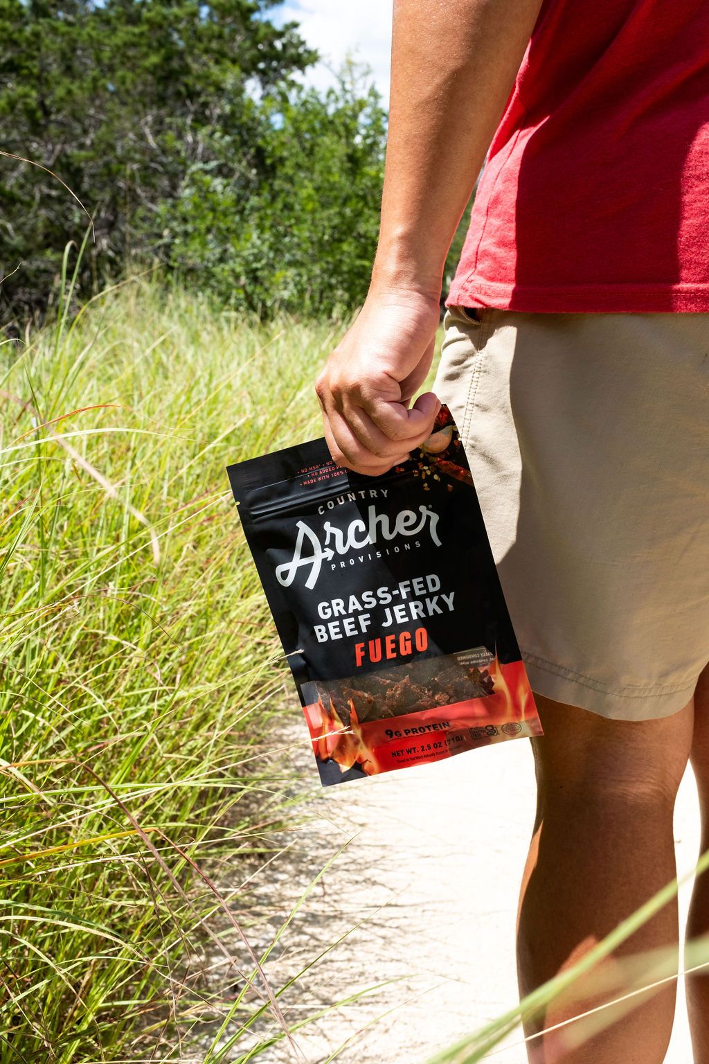 Fuego Beef Jerky by Country Archer, Fuego Beef Jerky, Beef - Gluten-Free - Grass Fed Be, fuego-beef-jerky, , 2.5oz Bag