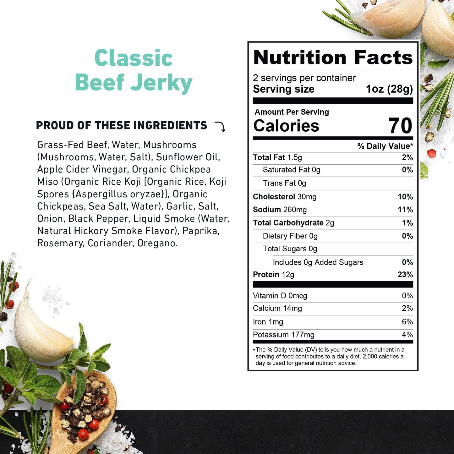 Zero Sugar Classic Beef Jerky by Country Archer, Zero Sugar Classic Beef Jerky, Beef - Gluten-Free - High Protein - Jerky - Jerky_Day_Promo - Keto - No Preservatives - Organic Ingredients - Paleo - Zero Suga, zero-sugar-classic-beef-jerky, , 2oz Bag