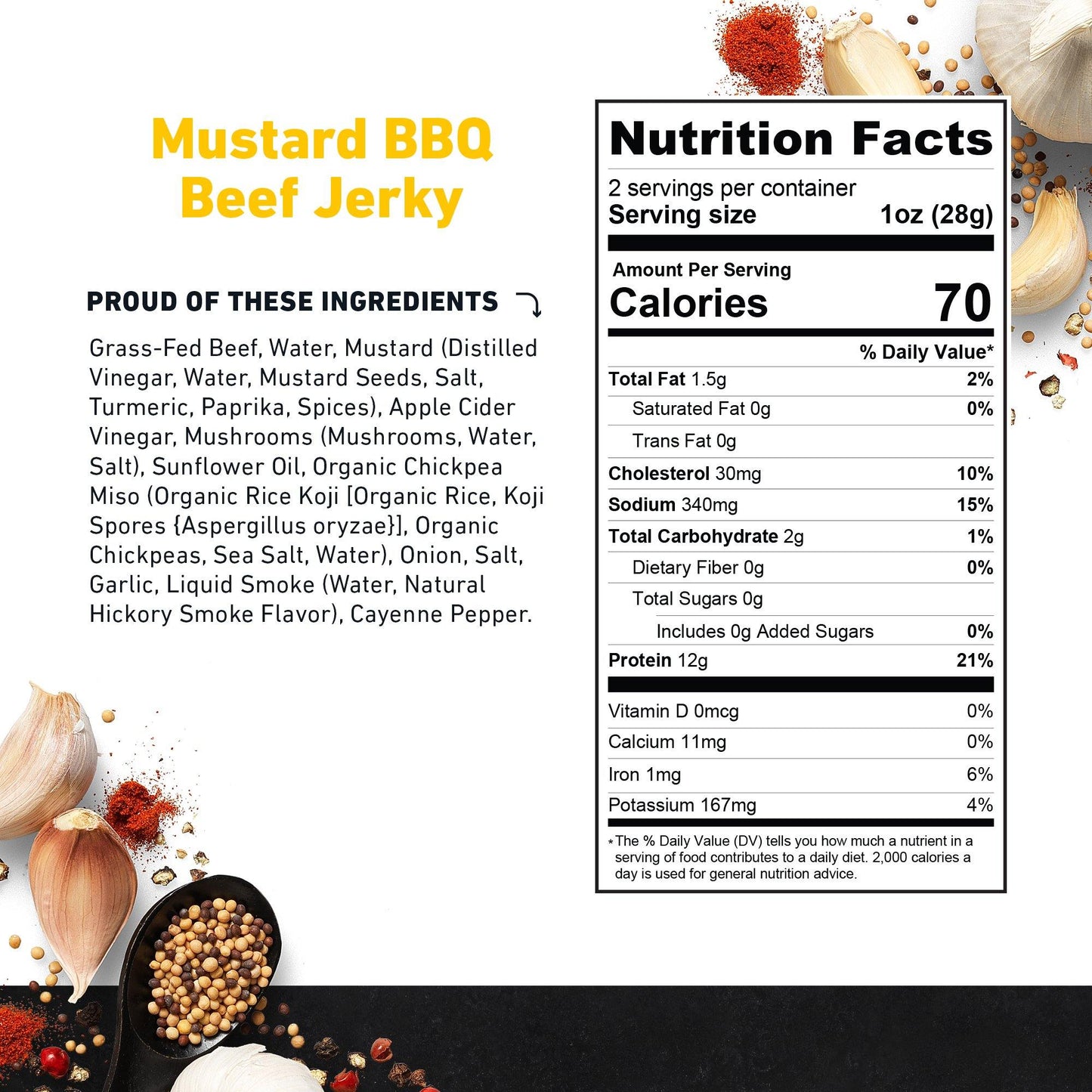 Zero Sugar Mustard BBQ Beef Jerky by Country Archer, Zero Sugar Mustard BBQ Beef Jerky, Beef - Gluten-Free - High Protein - Jerky - Jerky_Day_Promo - Keto - No Preservatives - Organic Ingredients - Paleo, zero-sugar-mustard-bbq-beef-jerky, , 2oz Bag