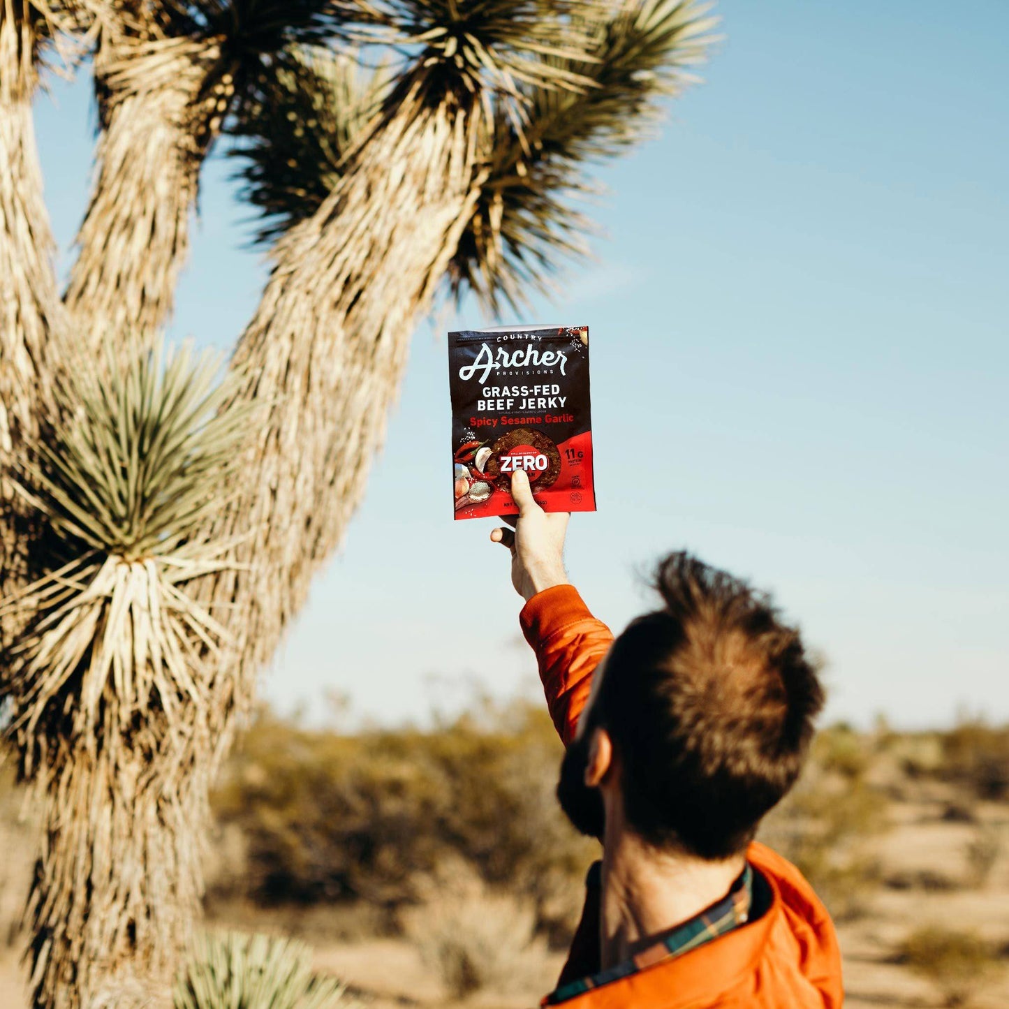 Zero Sugar Spicy Sesame Garlic Beef Jerky by Country Archer, Zero Sugar Spicy Sesame Garlic Beef Jerky, Beef - Gluten-Free - High Protein - Jerky - Jerky_Day_Promo - Keto - No Preservatives - Org, zero-sugar-spicy-sesame-garlic-beef-jerky, , 2oz Bag