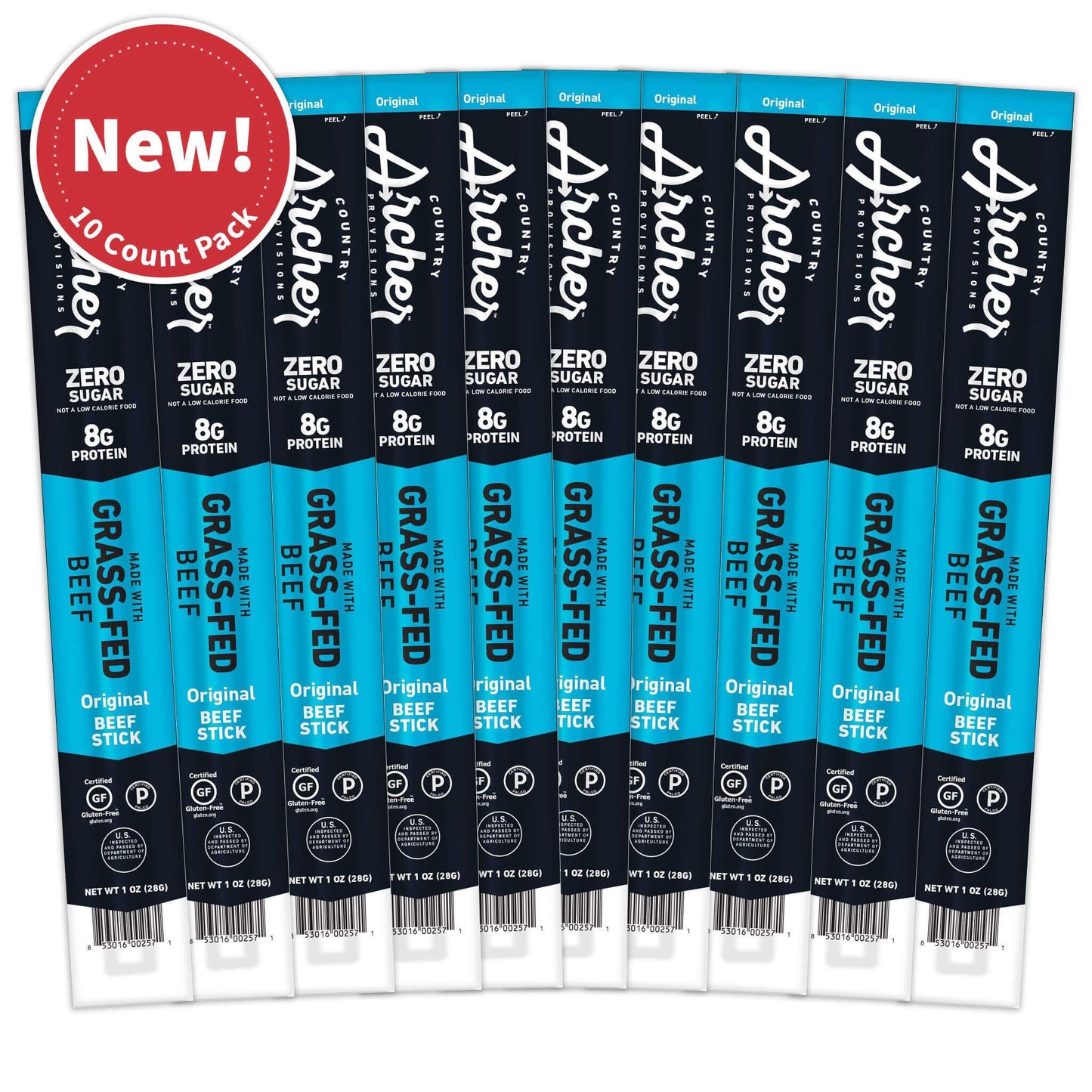 Original Beef Sticks by Country Archer, 1oz (10ct), Beef - Gluten-Free - Grass Fed, original-beef-stick, , 1oz (10ct)