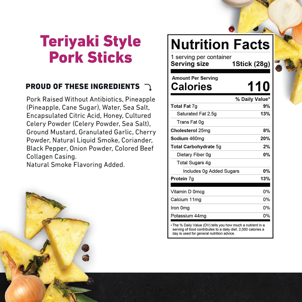  Teriyaki Style Pork Stick by Country Archer, Teriyaki Style Pork Stick, All Na, teriyaki-style-pork-stick, , 1oz Stick